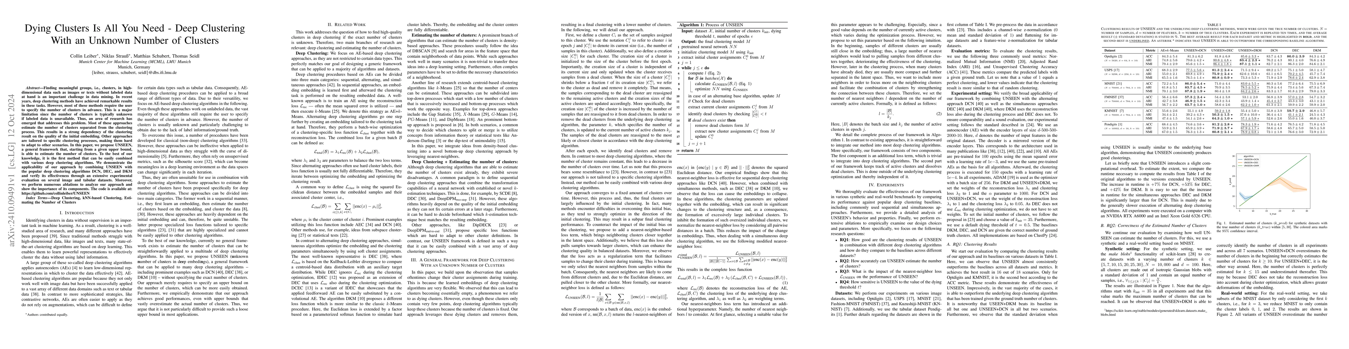 Thumbnail for Dying Clusters Is All You Need -- Deep Clustering With an Unknown Number
  of Clusters