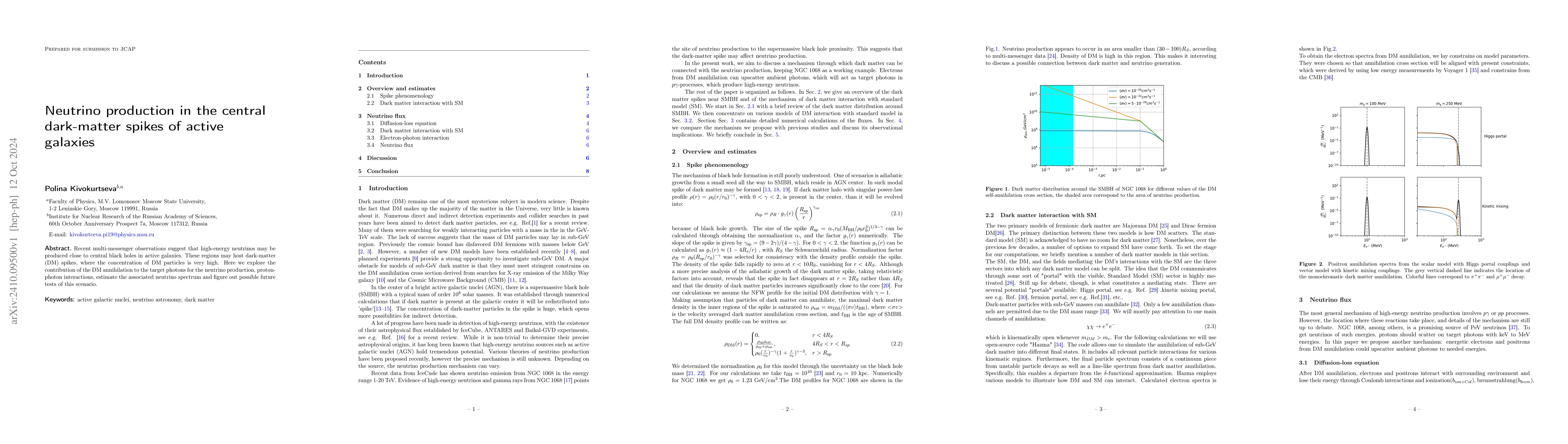 Thumbnail for Neutrino production in the central dark-matter spikes of active galaxies