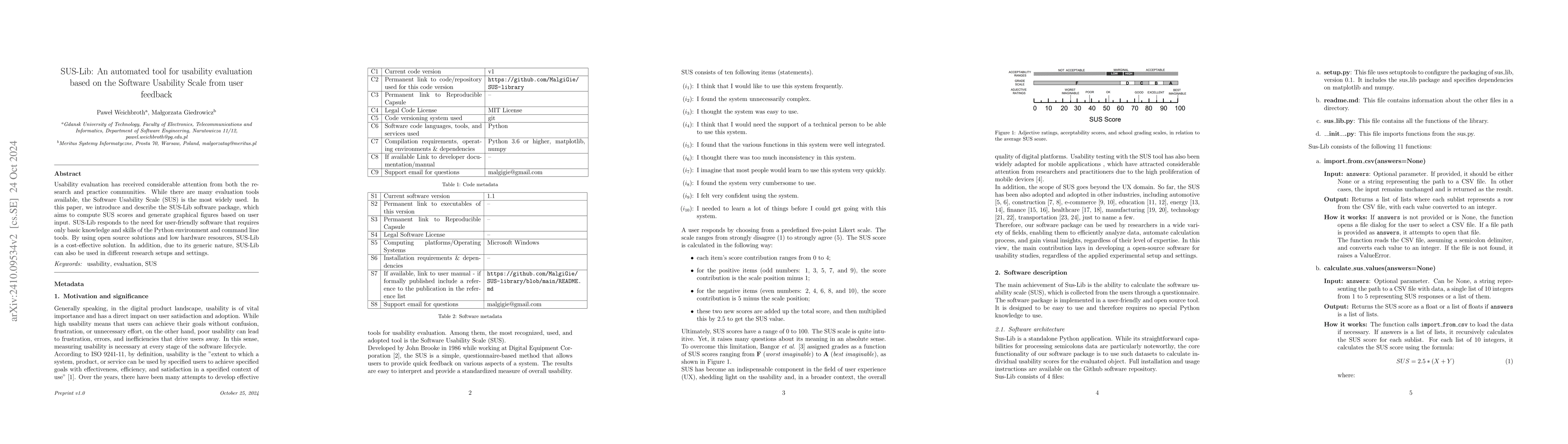 Thumbnail for SUS-Lib: An automated tool for usability evaluation based on the
  Software Usability Scale from user feedback