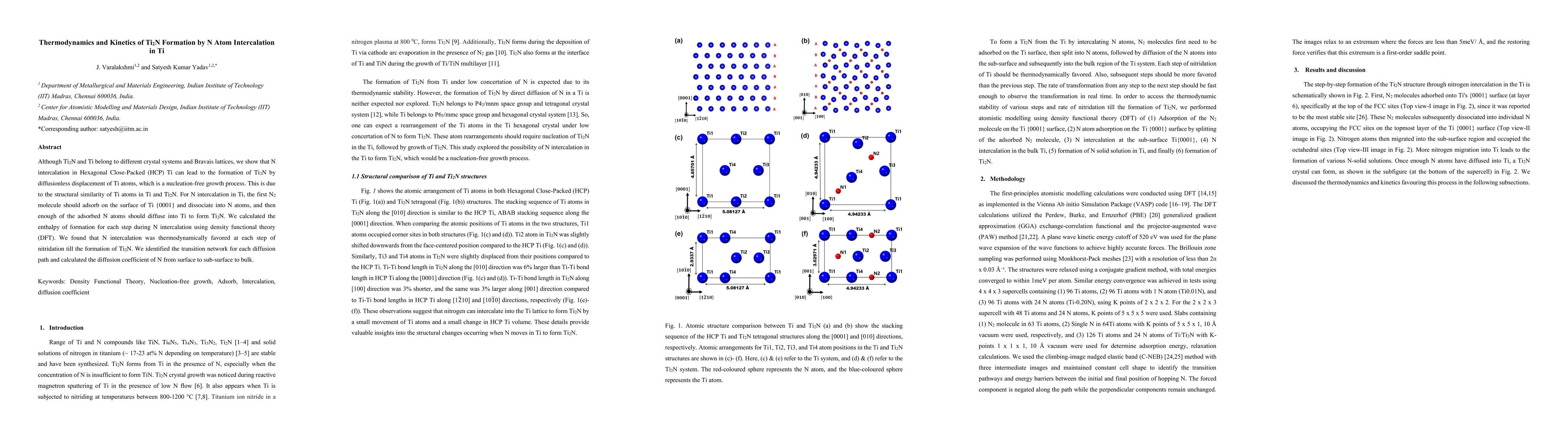 Thumbnail for Thermodynamics and Kinetics of Ti2N Formation by N Atom Intercalation in
  Ti