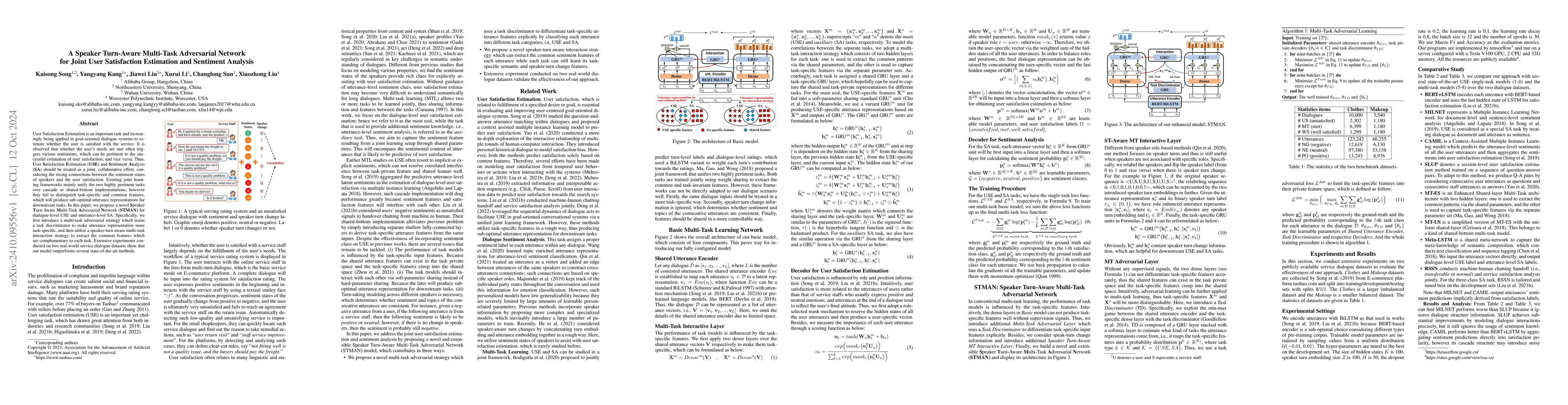 Thumbnail for A Speaker Turn-Aware Multi-Task Adversarial Network for Joint User
  Satisfaction Estimation and Sentiment Analysis