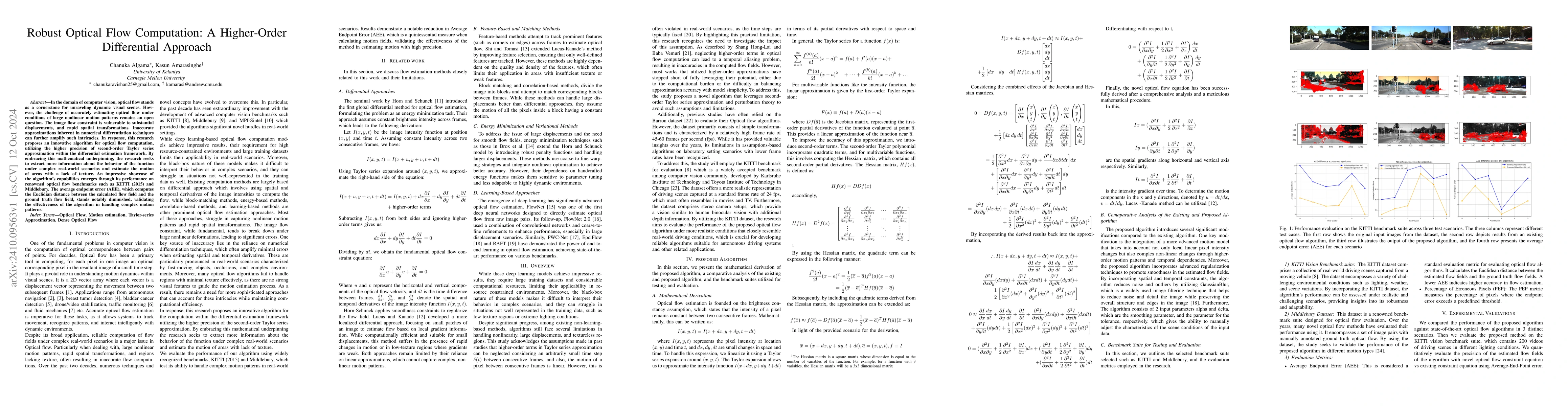 Thumbnail for Robust Optical Flow Computation: A Higher-Order Differential Approach