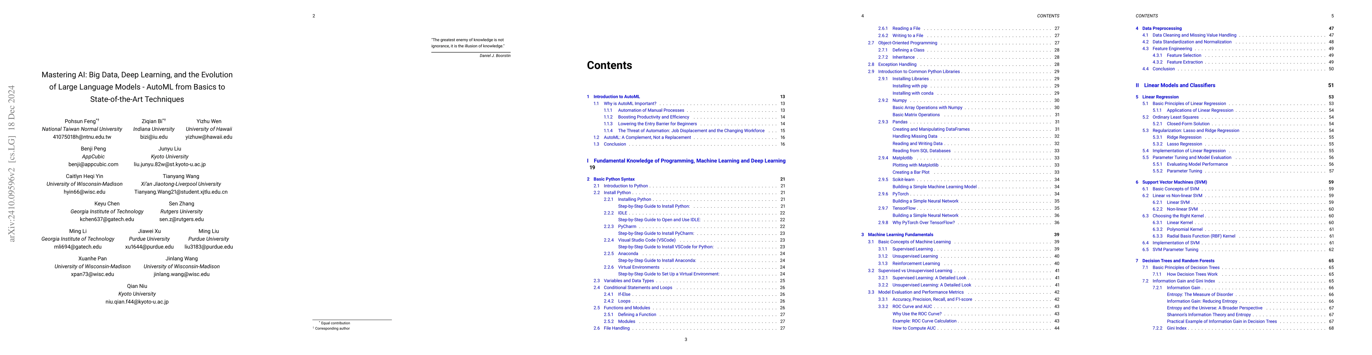 Thumbnail for Mastering AI: Big Data, Deep Learning, and the Evolution of Large
  Language Models -- AutoML from Basics to State-of-the-Art Techniques