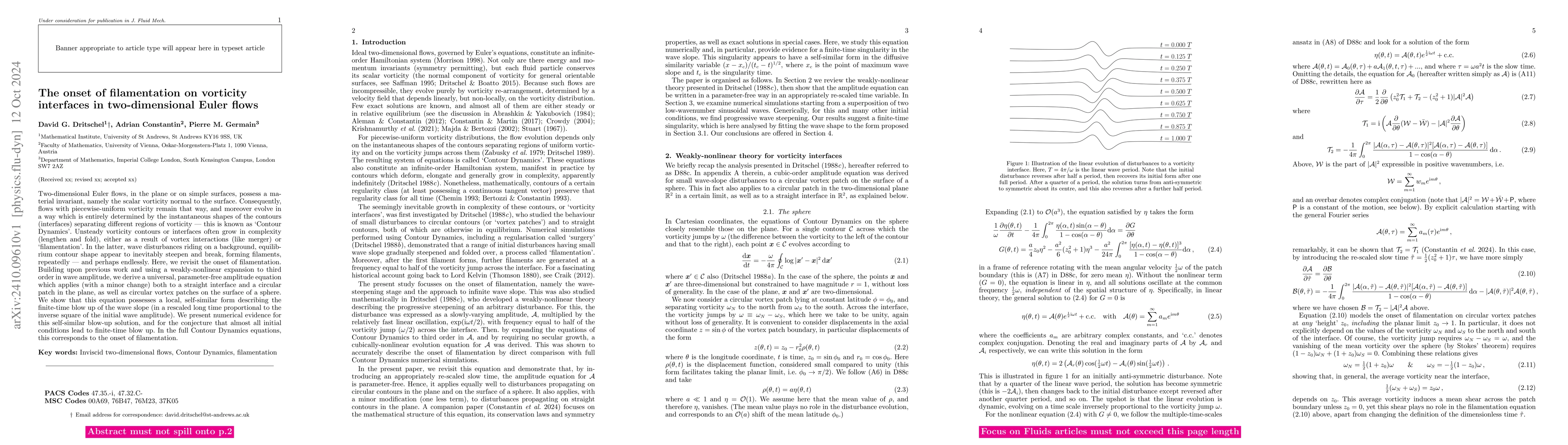 Thumbnail for The onset of filamentation on vorticity interfaces in two-dimensional
  Euler flows