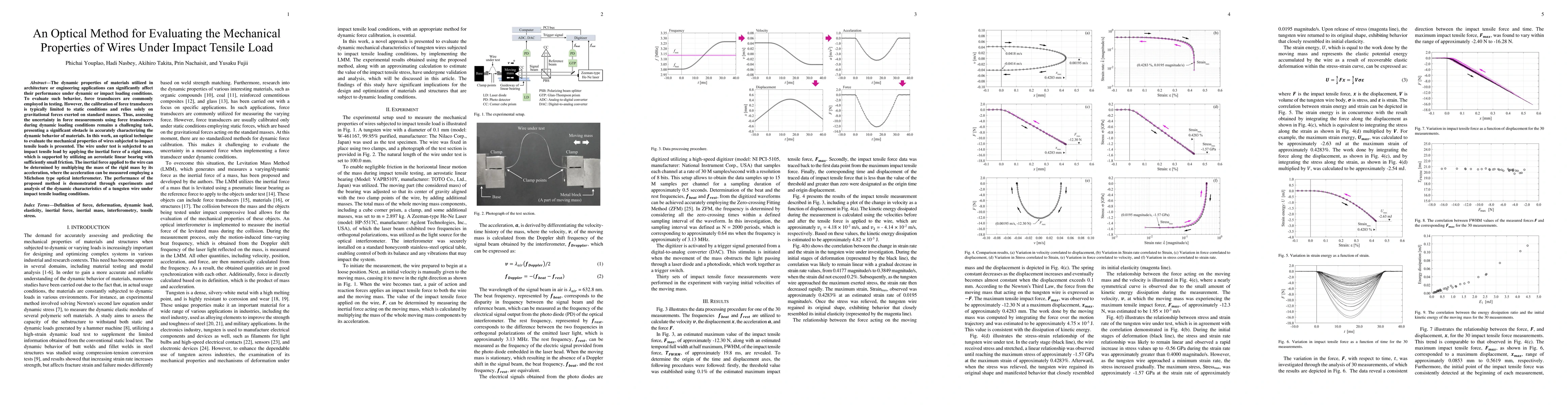 Thumbnail for An Optical Method for Evaluating the Mechanical Properties of Wires
  Under Impact Tensile Load