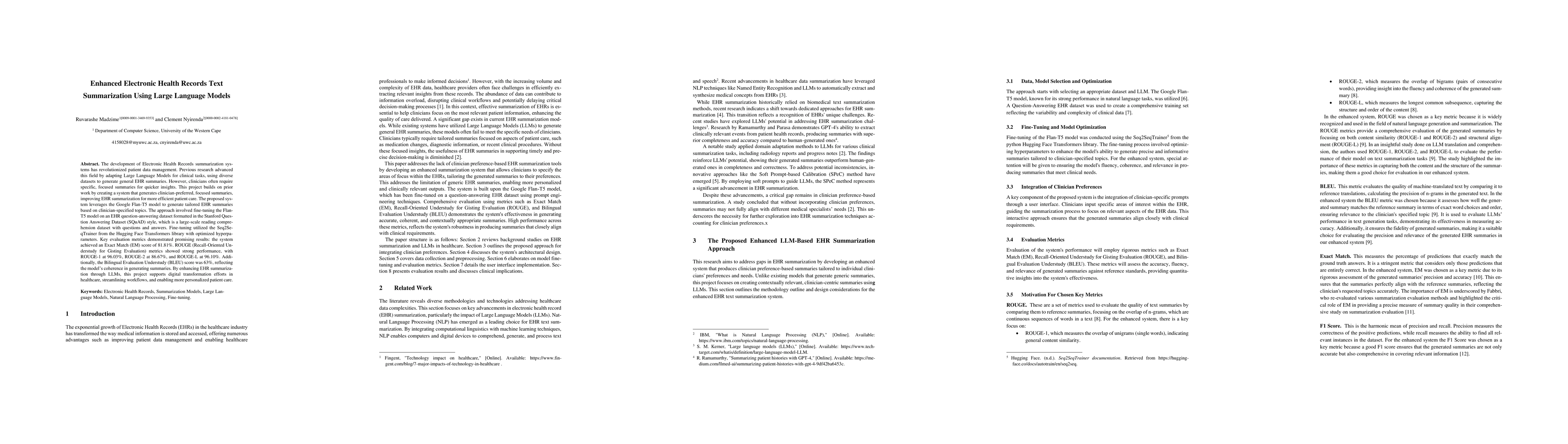 Thumbnail for Enhanced Electronic Health Records Text Summarization Using Large
  Language Models