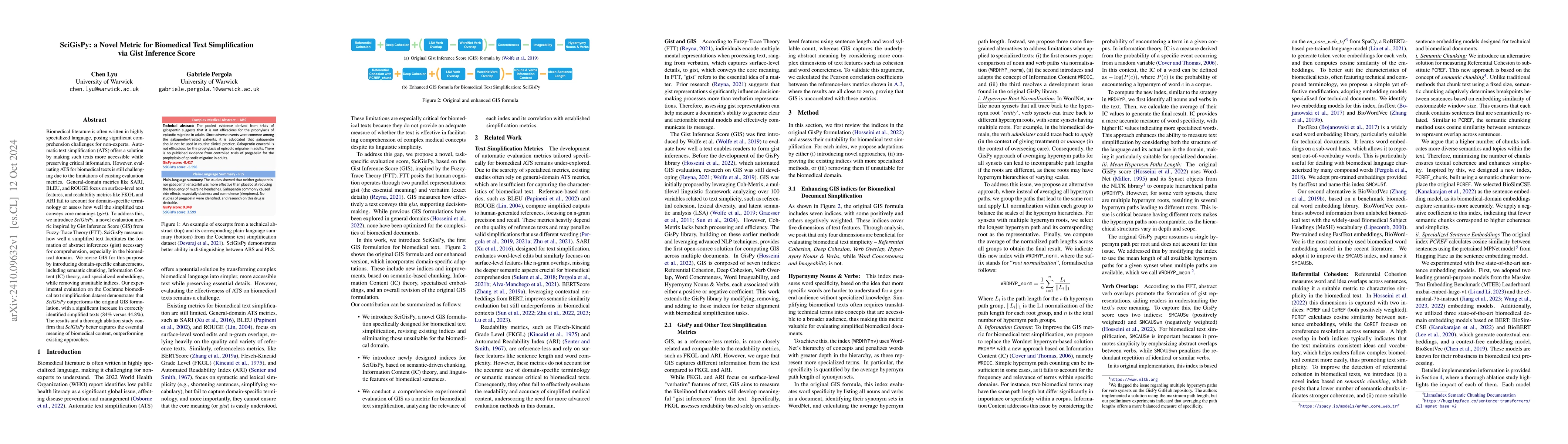 Thumbnail for SciGisPy: a Novel Metric for Biomedical Text Simplification via Gist
  Inference Score