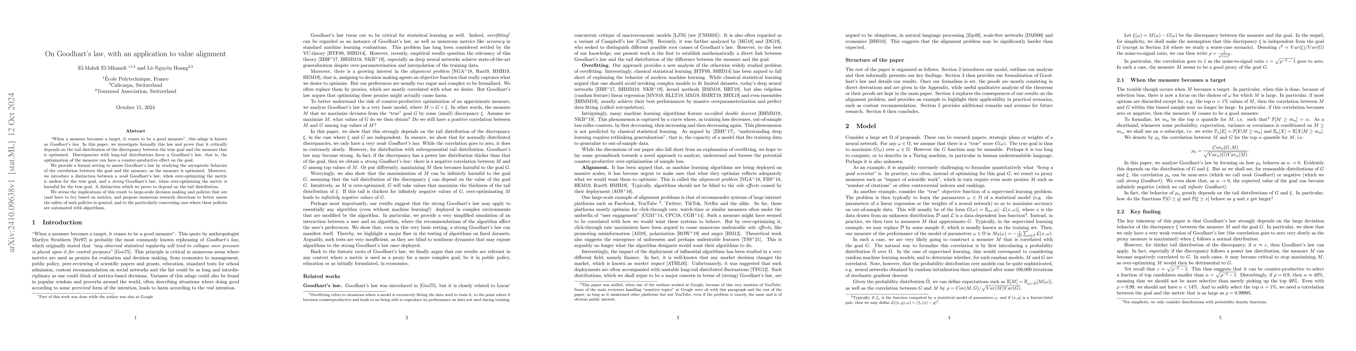 Thumbnail for On Goodhart's law, with an application to value alignment
