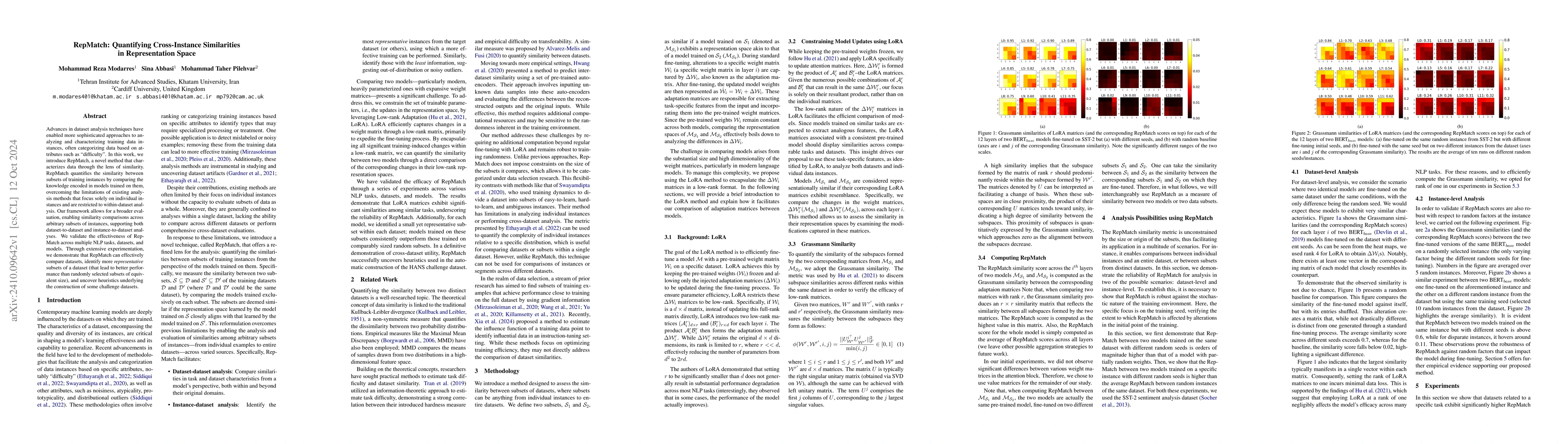 Thumbnail for RepMatch: Quantifying Cross-Instance Similarities in Representation
  Space
