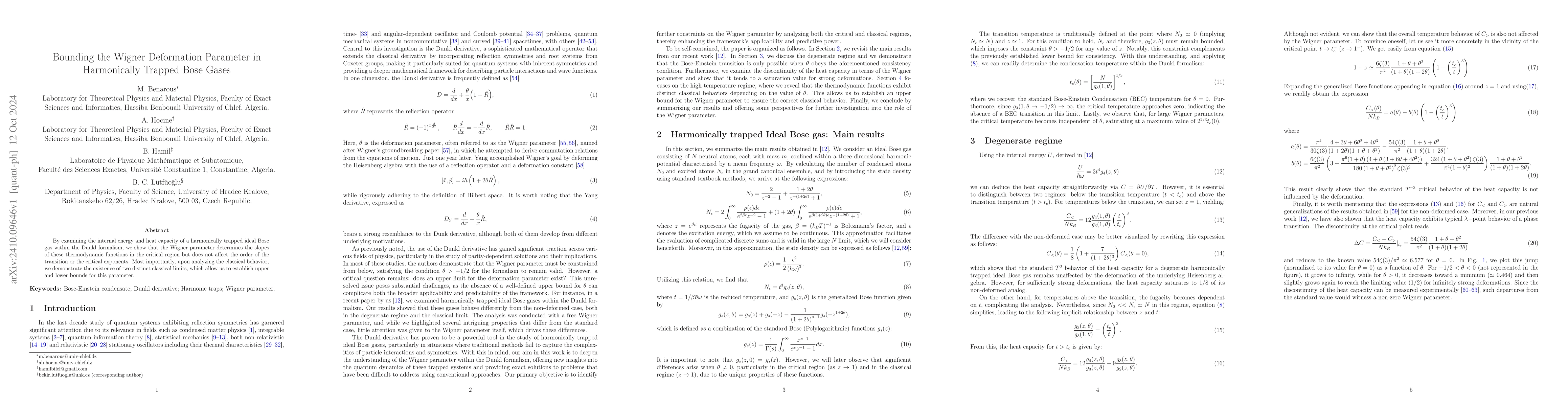 Thumbnail for Bounding the Wigner Deformation Parameter in Harmonically Trapped Bose
  Gases