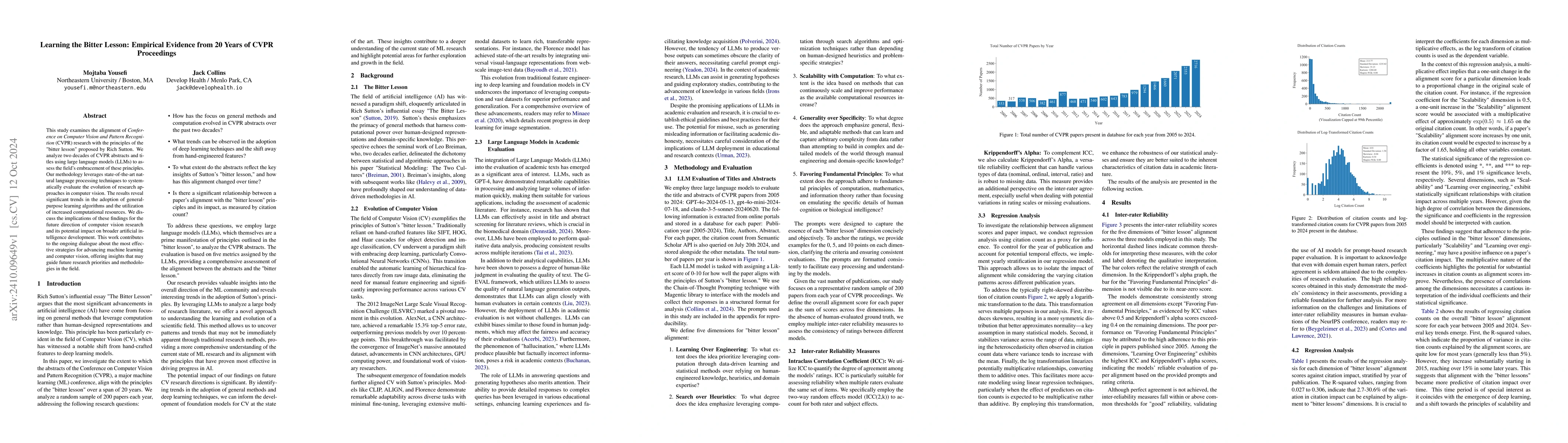 Thumbnail for Learning the Bitter Lesson: Empirical Evidence from 20 Years of CVPR
  Proceedings