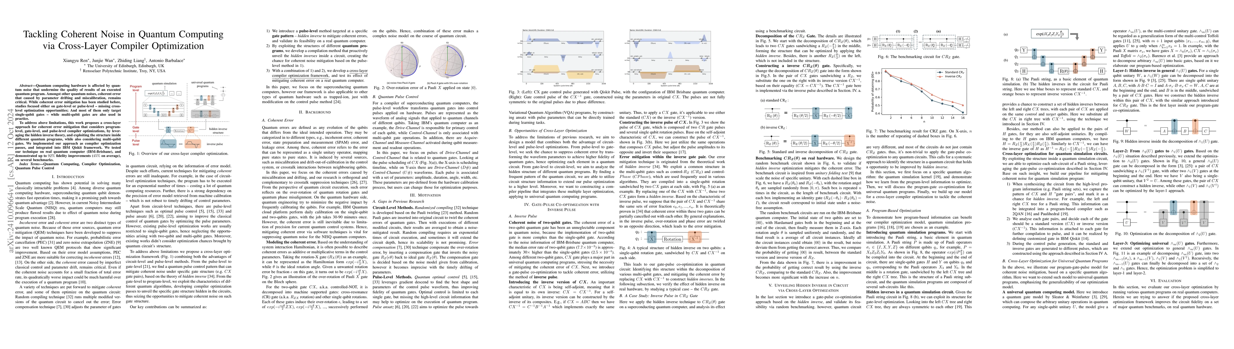 Thumbnail for Tackling Coherent Noise in Quantum Computing via Cross-Layer Compiler
  Optimization