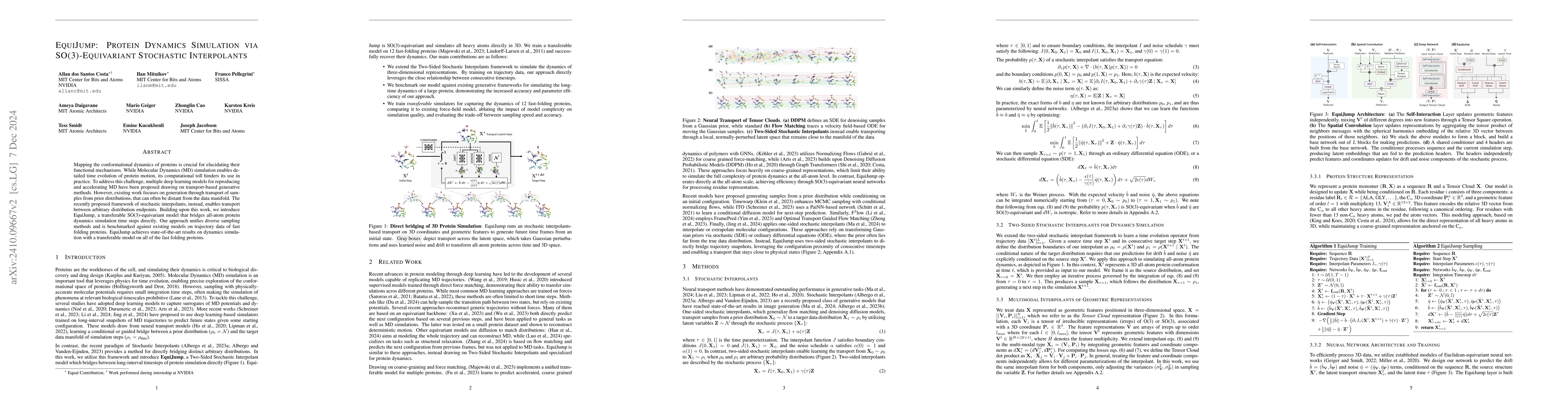 Thumbnail for EquiJump: Protein Dynamics Simulation via SO(3)-Equivariant Stochastic
  Interpolants