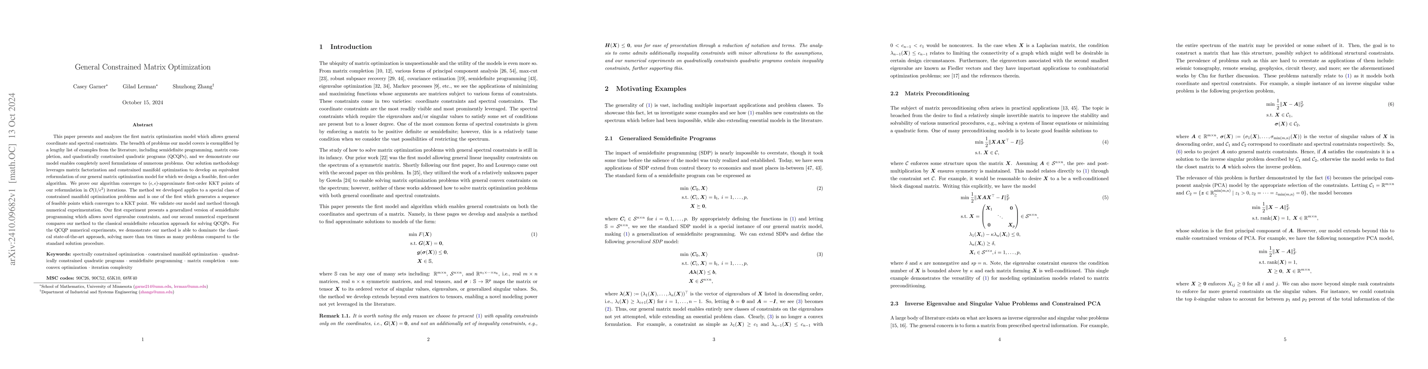 Thumbnail for General Constrained Matrix Optimization