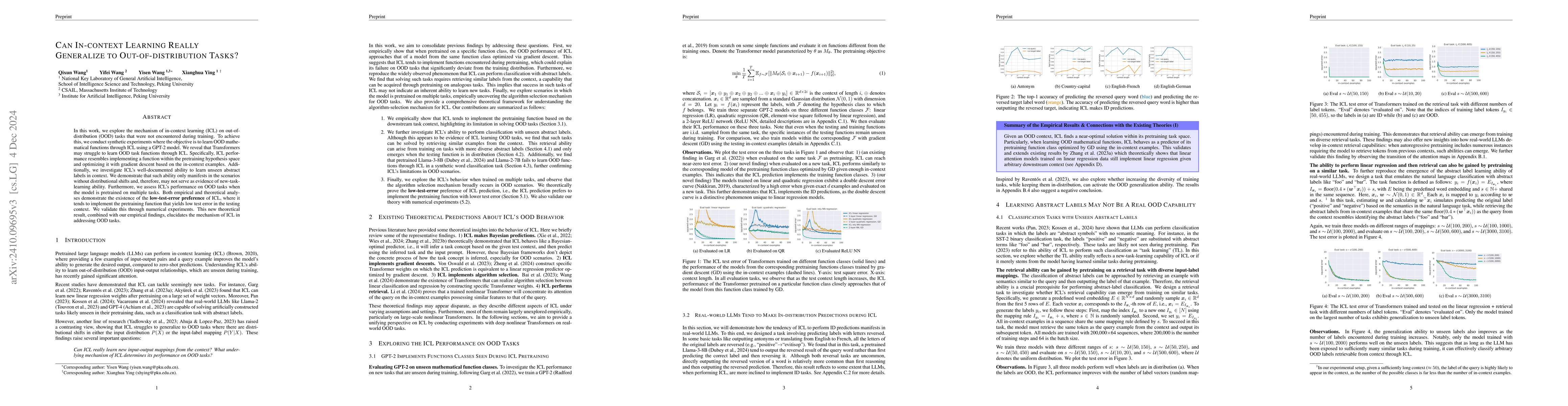 Thumbnail for Can In-context Learning Really Generalize to Out-of-distribution Tasks?