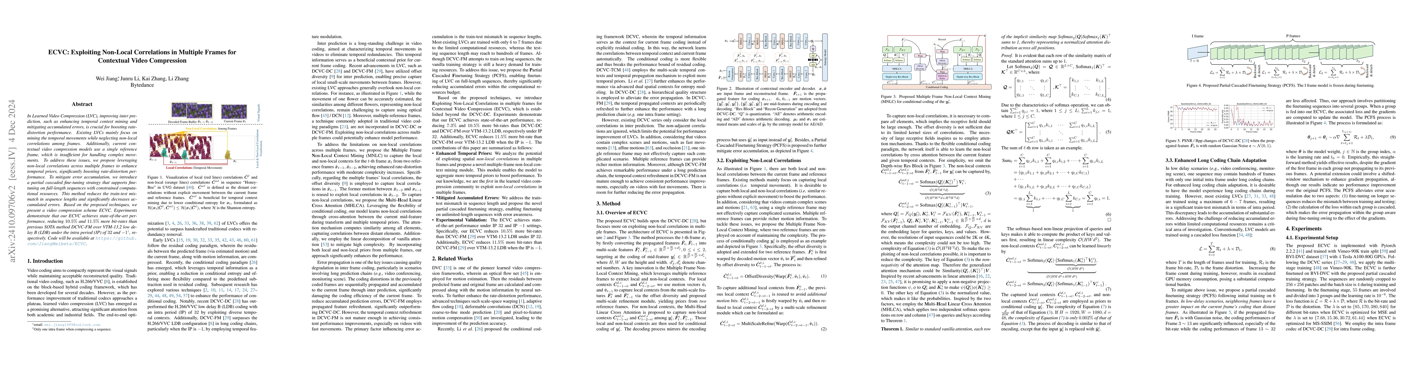 Thumbnail for ECVC: Exploiting Non-Local Correlations in Multiple Frames for
  Contextual Video Compression
