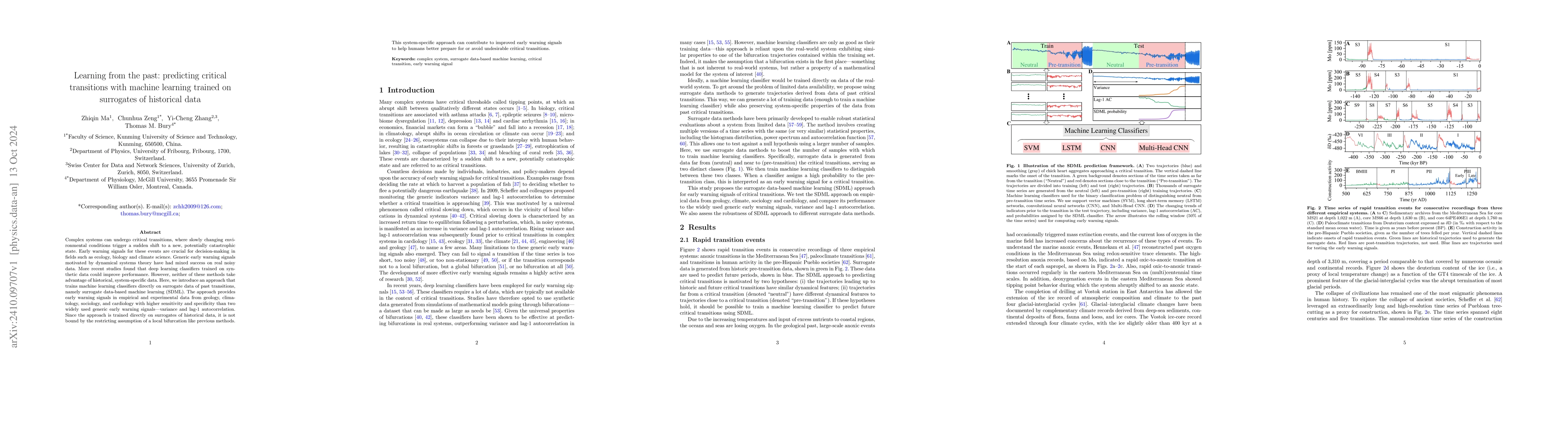 Thumbnail for Learning from the past: predicting critical transitions with machine
  learning trained on surrogates of historical data