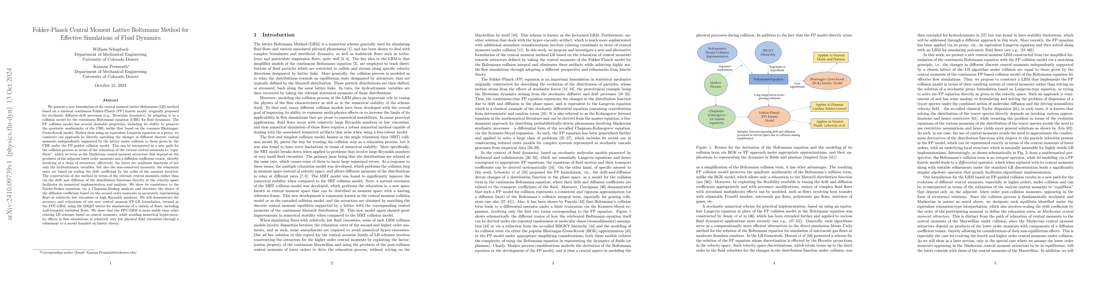 Thumbnail for Fokker-Planck Central Moment Lattice Boltzmann Method for Effective
  Simulations of Fluid Dynamics