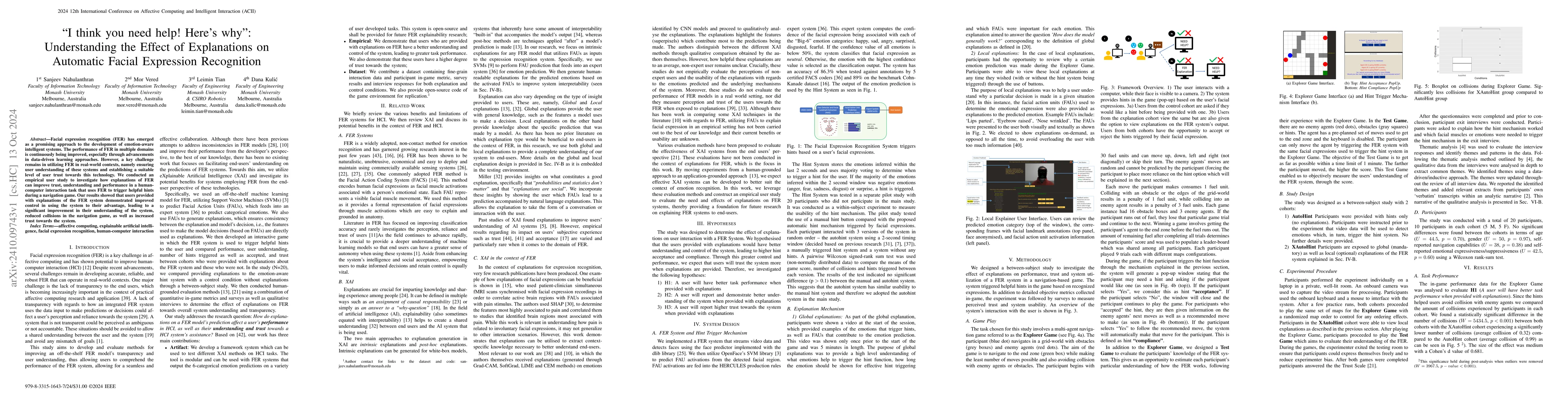 Thumbnail for "I think you need help! Here's why": Understanding the Effect of
  Explanations on Automatic Facial Expression Recognition