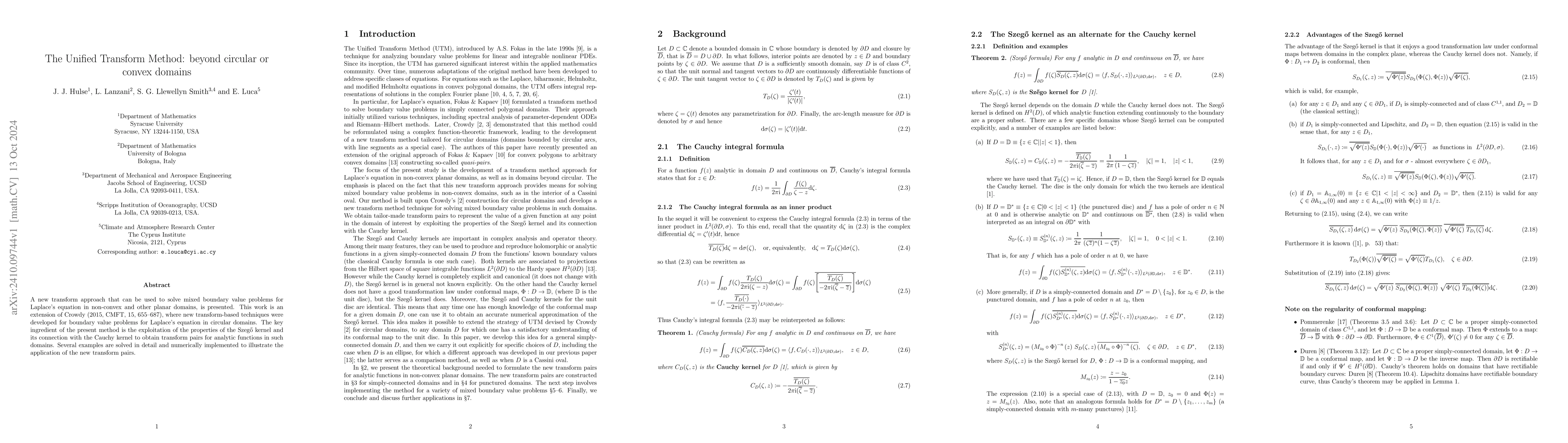 Thumbnail for The Unified Transform Method: beyond circular or convex domains