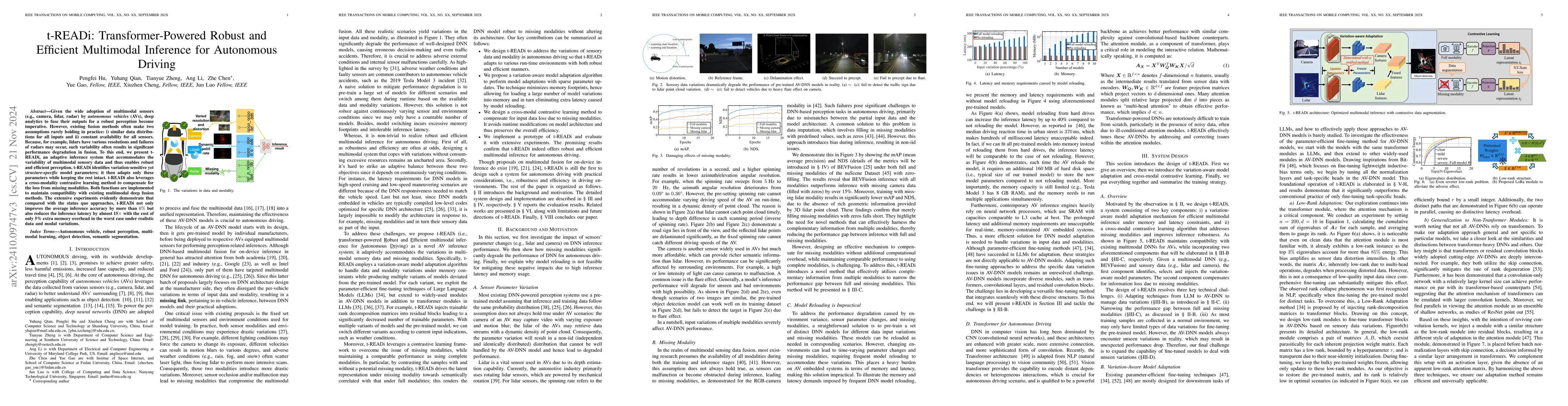 Thumbnail for t-READi: Transformer-Powered Robust and Efficient Multimodal Inference
  for Autonomous Driving