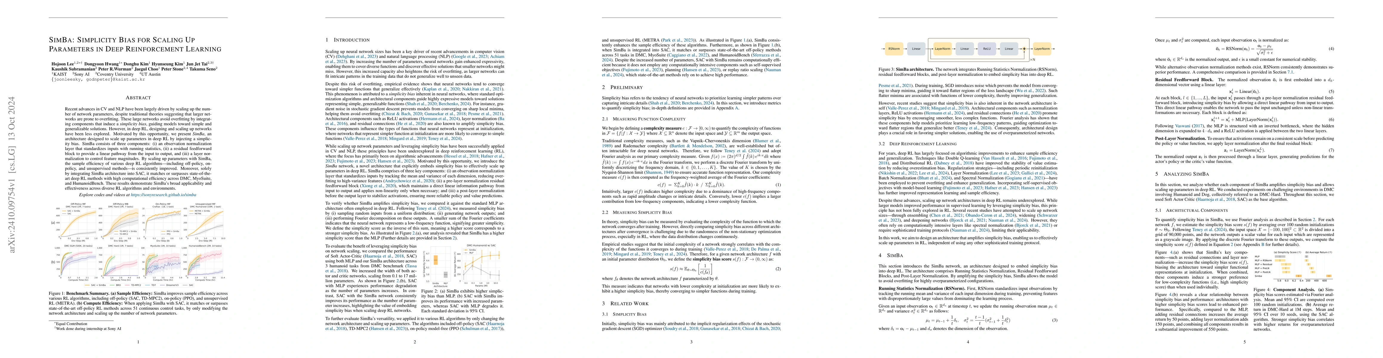 Thumbnail for SimBa: Simplicity Bias for Scaling Up Parameters in Deep Reinforcement
  Learning