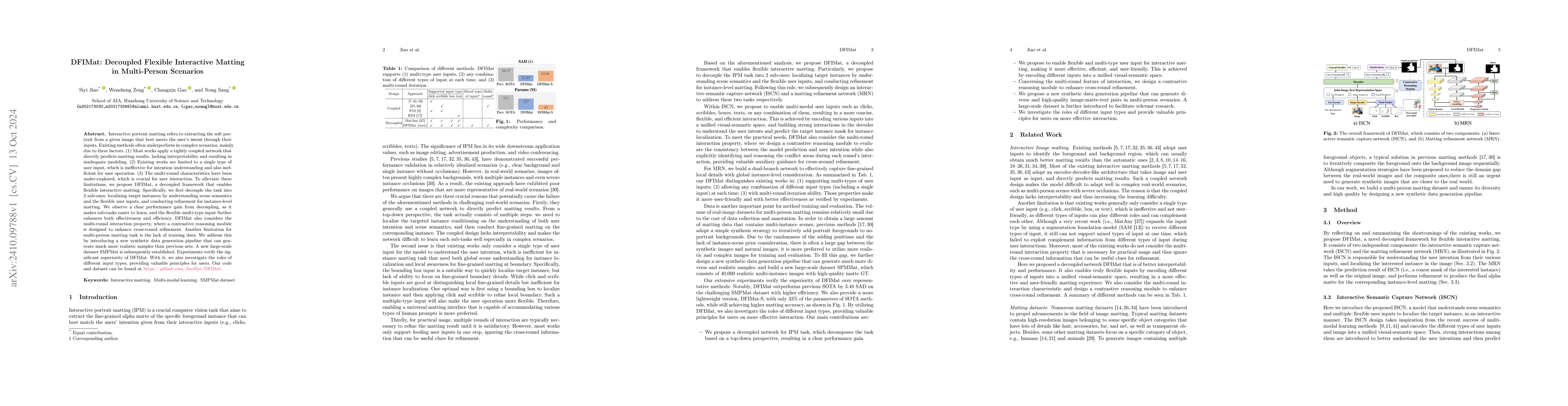 Thumbnail for DFIMat: Decoupled Flexible Interactive Matting in Multi-Person Scenarios