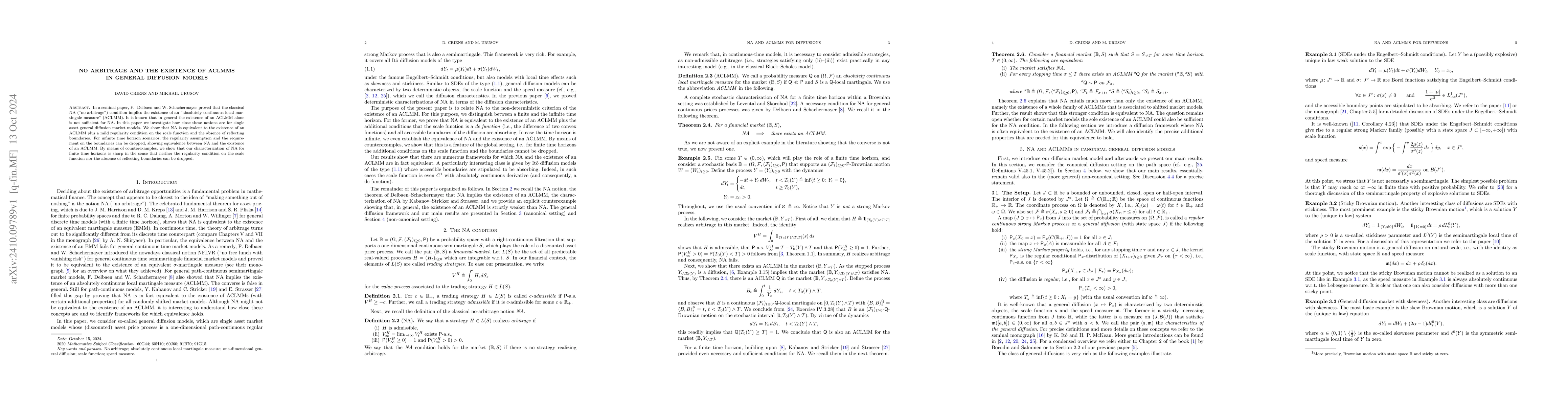 Thumbnail for No arbitrage and the existence of ACLMMs in general diffusion models
