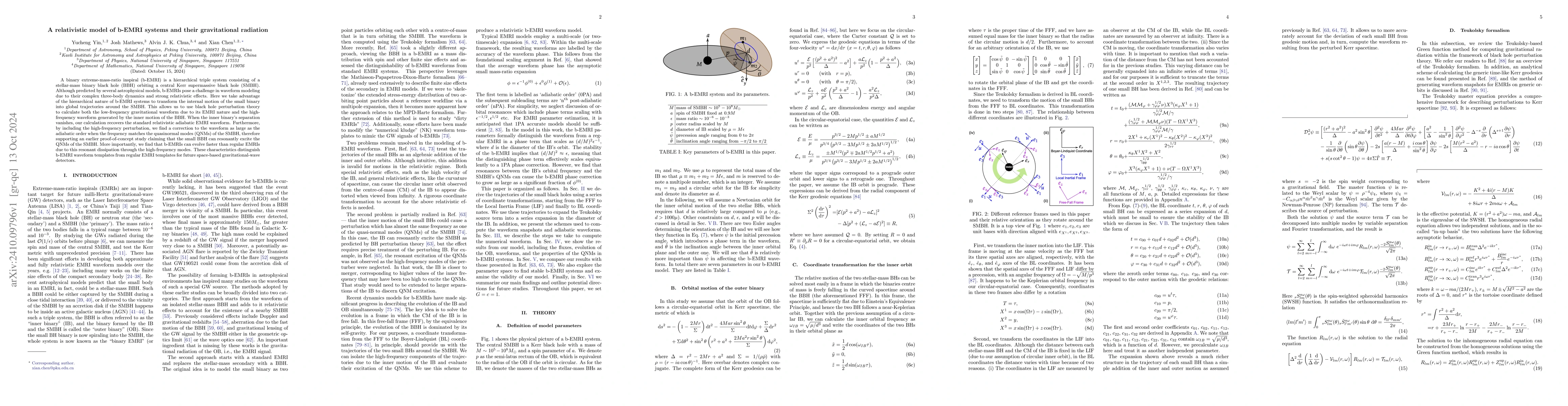Thumbnail for A relativistic model of b-EMRI systems and their gravitational radiation
