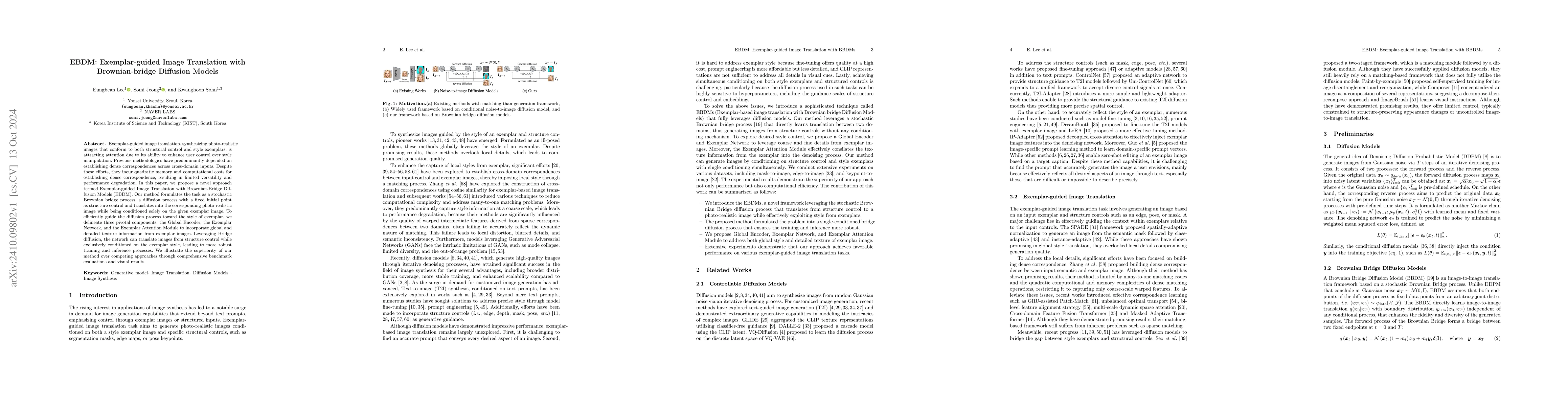 Thumbnail for EBDM: Exemplar-guided Image Translation with Brownian-bridge Diffusion
  Models