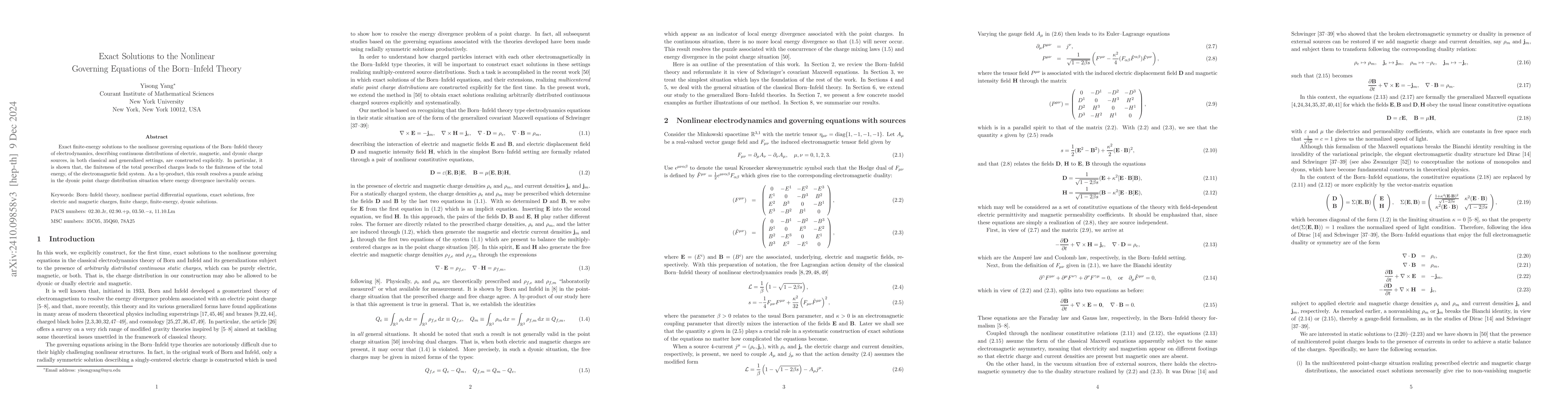 Thumbnail for Exact Solutions to the Nonlinear Governing Equations of the Born-Infeld
  Theory