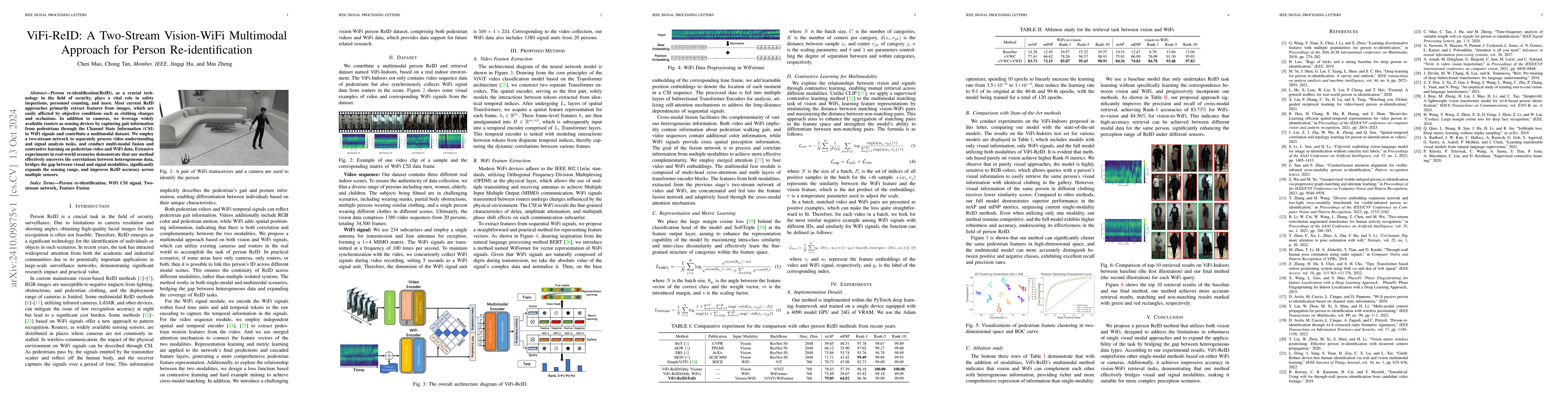 Thumbnail for ViFi-ReID: A Two-Stream Vision-WiFi Multimodal Approach for Person
  Re-identification