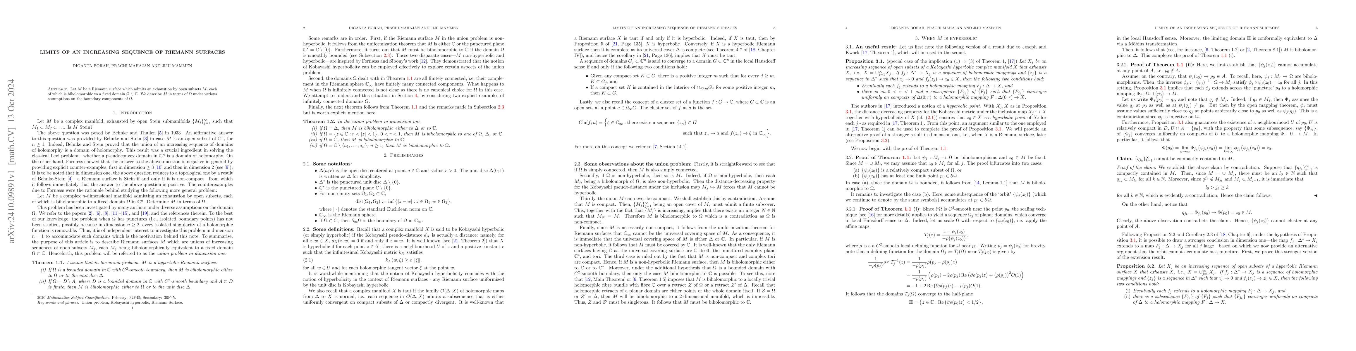 Thumbnail for Limits of an increasing sequence of Riemann surfaces