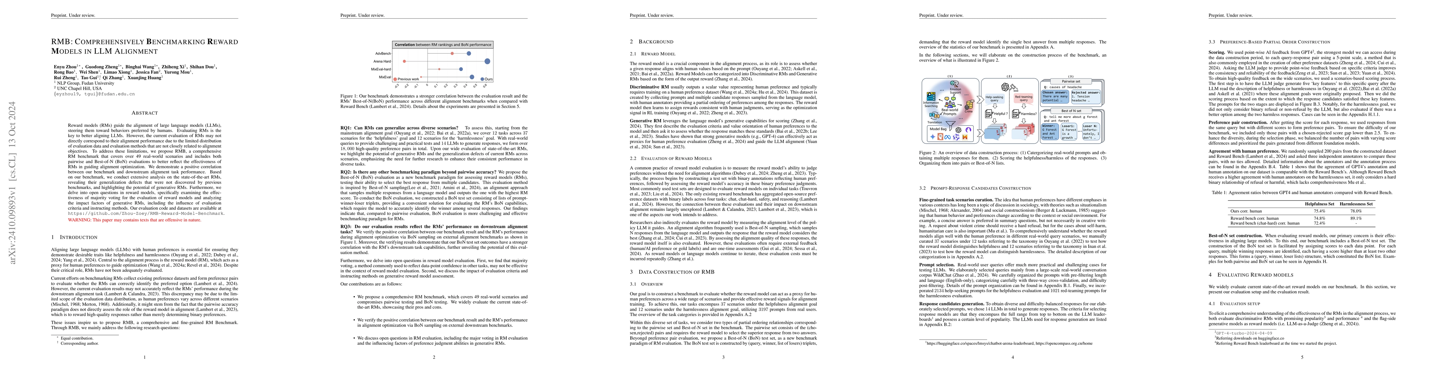 Thumbnail for RMB: Comprehensively Benchmarking Reward Models in LLM Alignment