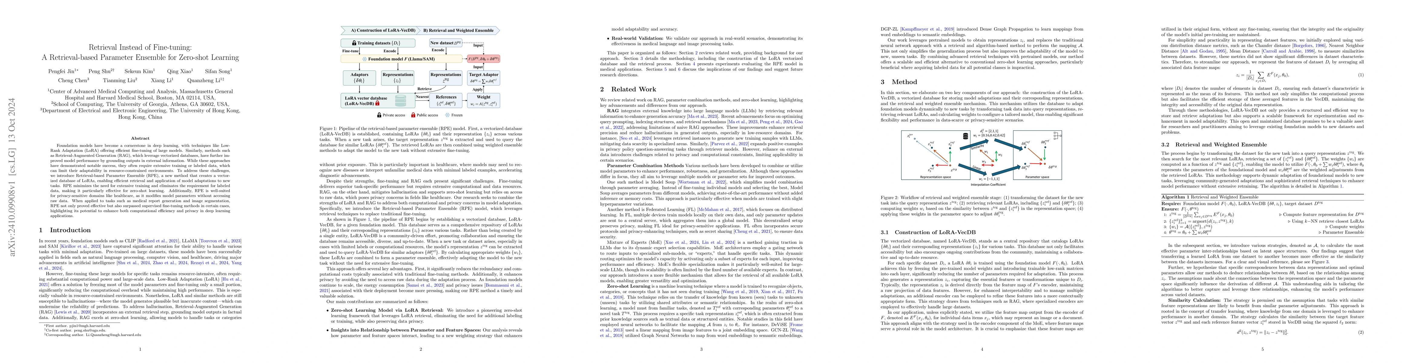 Thumbnail for Retrieval Instead of Fine-tuning: A Retrieval-based Parameter Ensemble
  for Zero-shot Learning