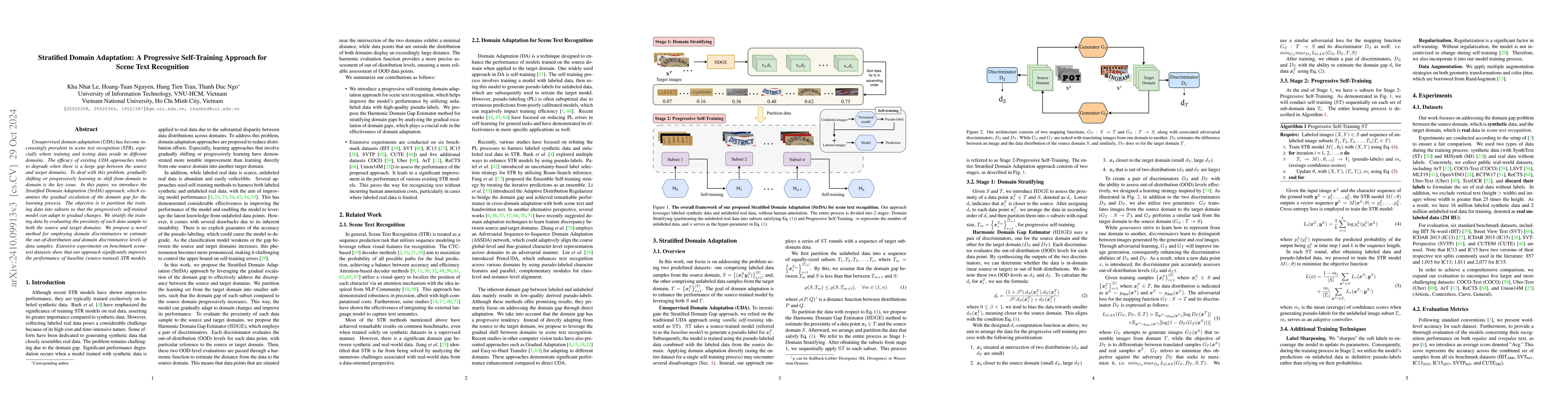 Thumbnail for Stratified Domain Adaptation: A Progressive Self-Training Approach for
  Scene Text Recognition