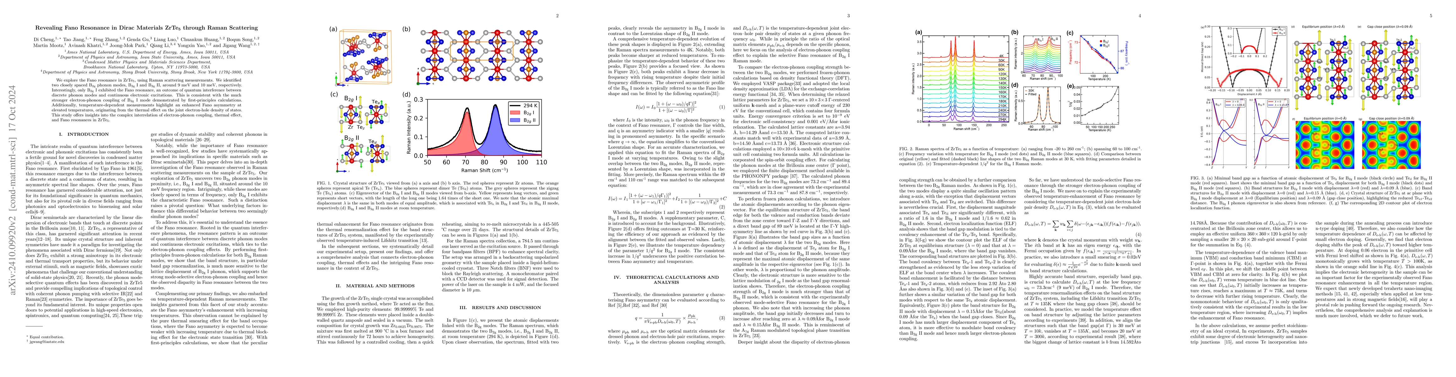Thumbnail for Revealing Fano Resonance in Dirac Materials ZrTe5 through Raman
  Scattering