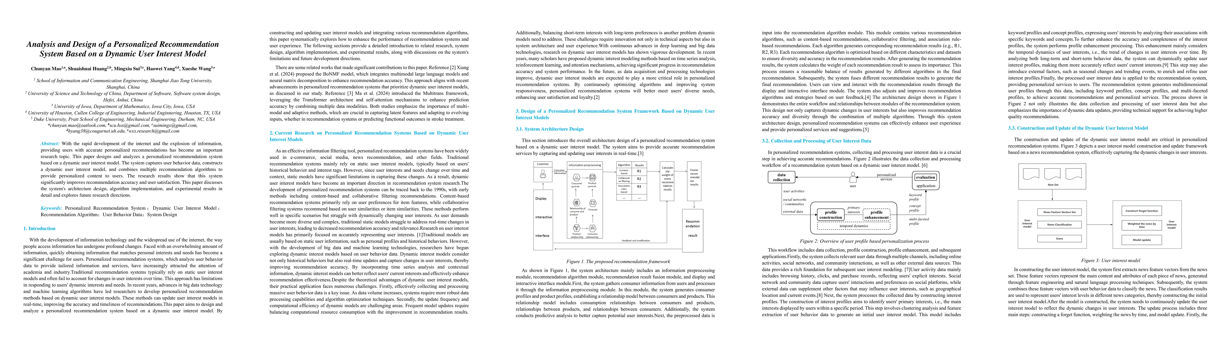 Thumbnail for Analysis and Design of a Personalized Recommendation System Based on a
  Dynamic User Interest Model