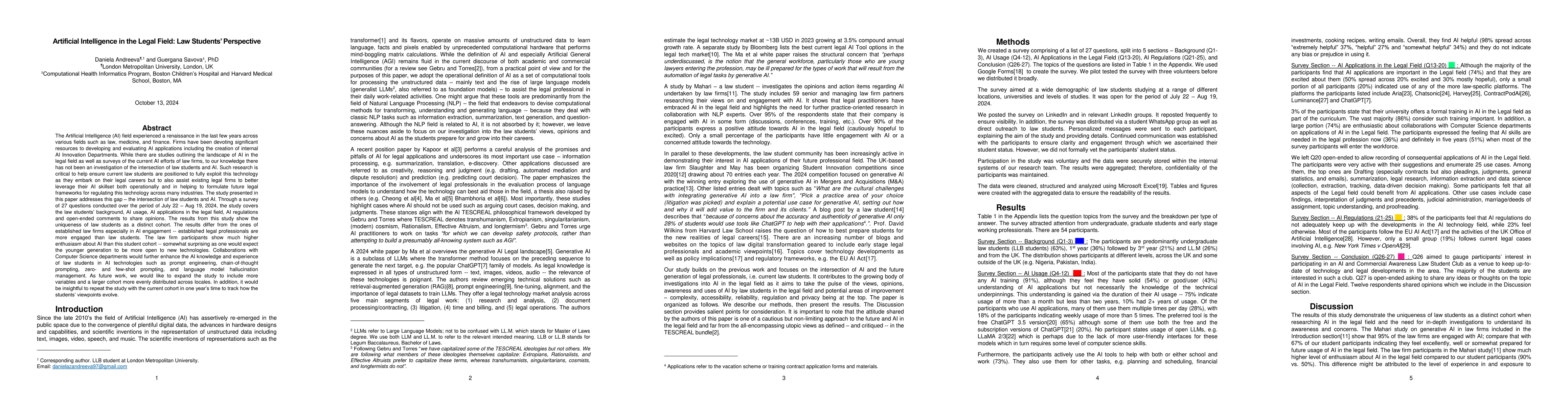 Thumbnail for Artificial Intelligence in the Legal Field: Law Students Perspective