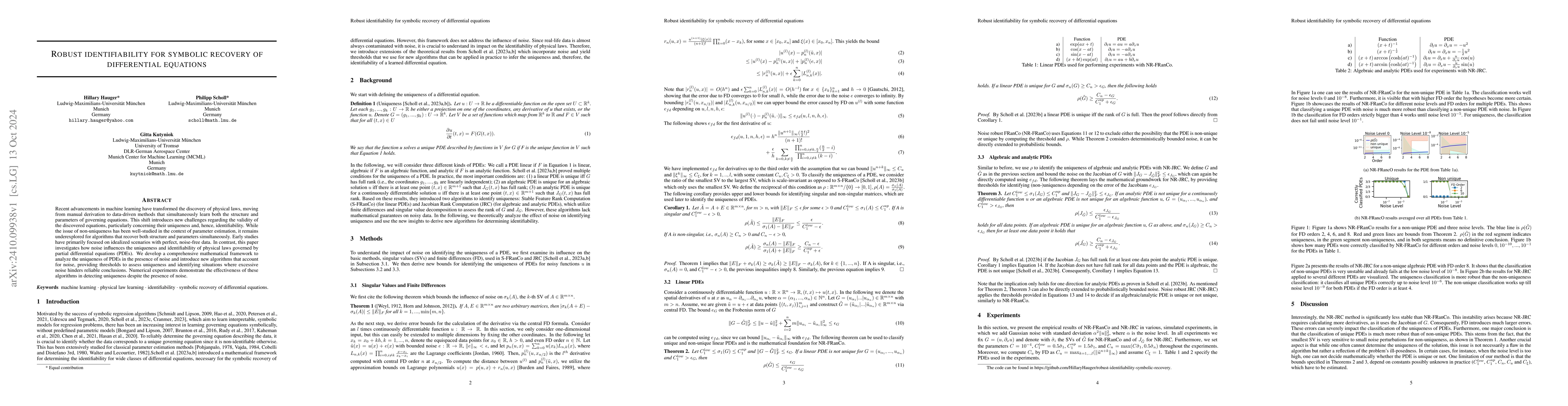 Thumbnail for Robust identifiability for symbolic recovery of differential equations
