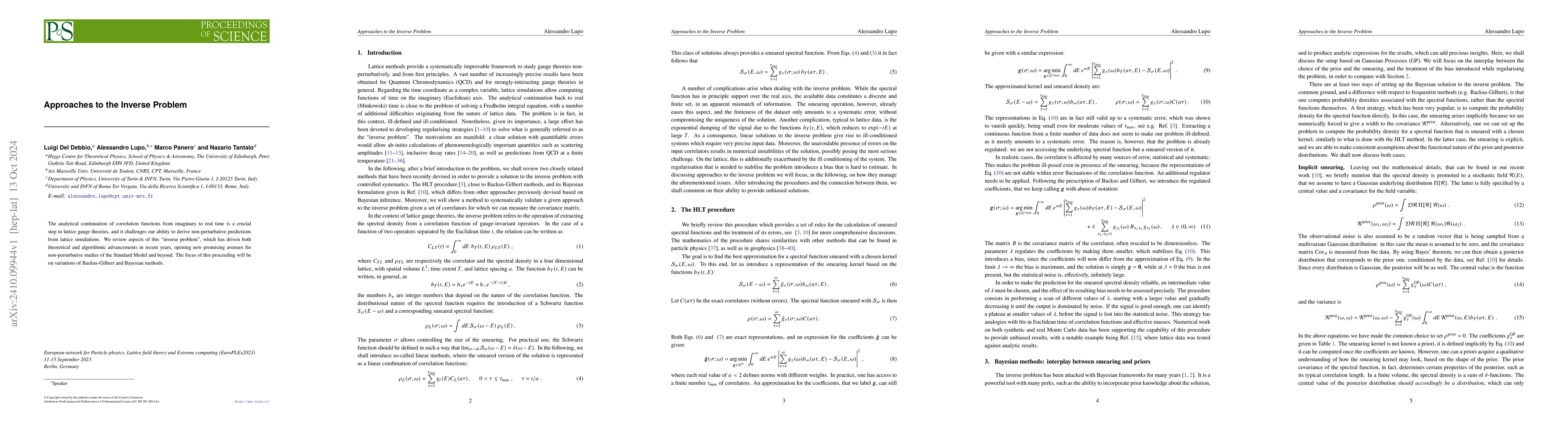 Thumbnail for Approaches to the Inverse Problem