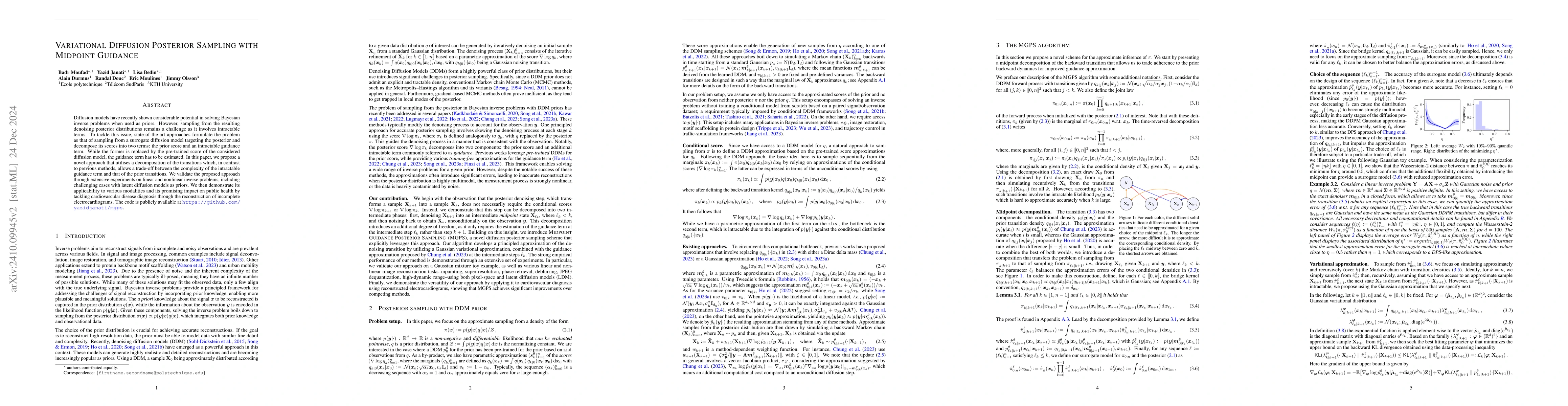 Thumbnail for Variational Diffusion Posterior Sampling with Midpoint Guidance