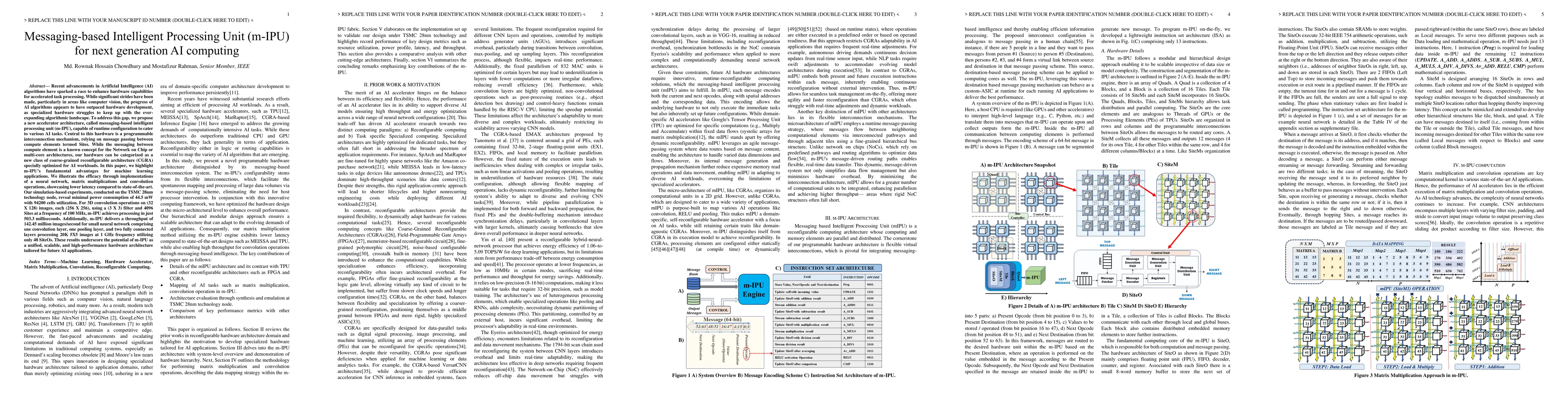 Thumbnail for Messaging-based Intelligent Processing Unit (m-IPU) for next generation
  AI computing