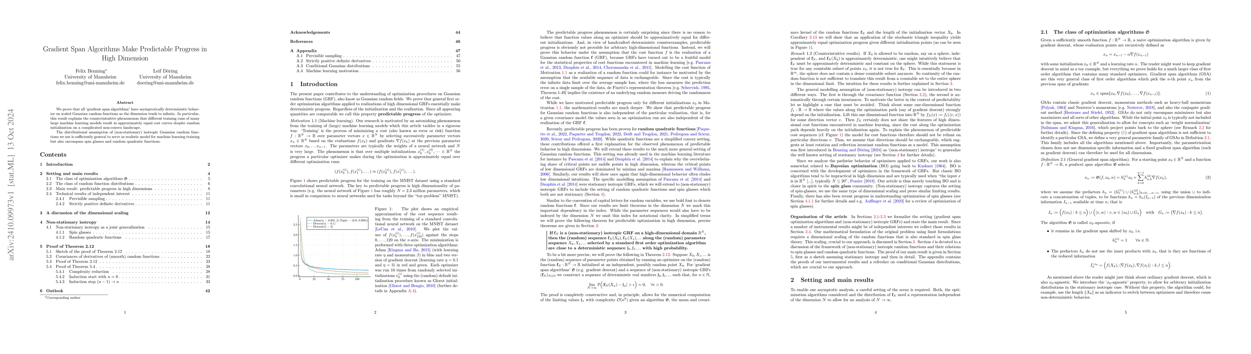 Thumbnail for Gradient Span Algorithms Make Predictable Progress in High Dimension