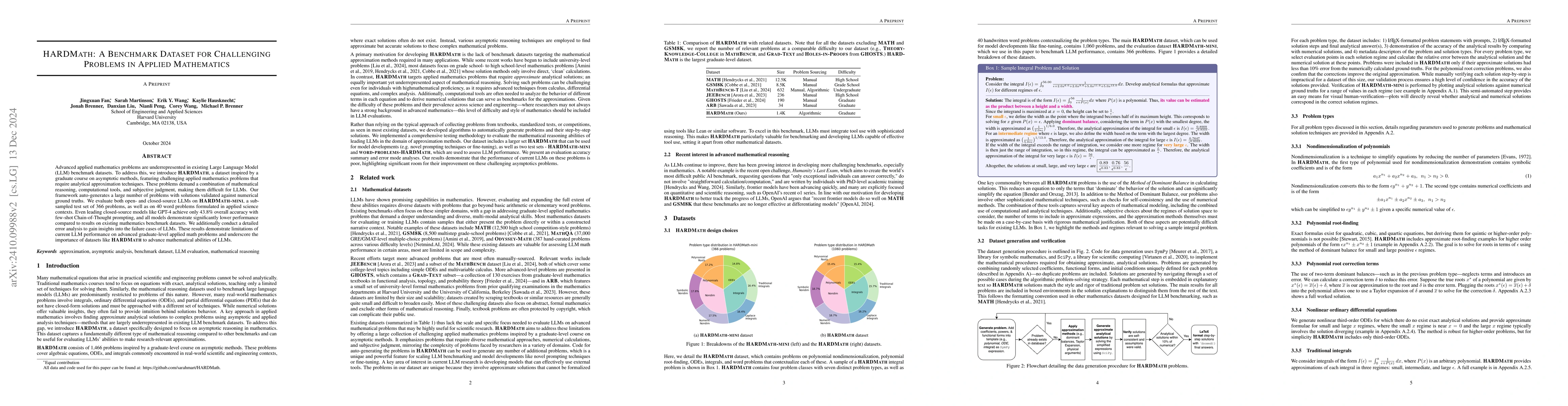 Thumbnail for HARDMath: A Benchmark Dataset for Challenging Problems in Applied
  Mathematics