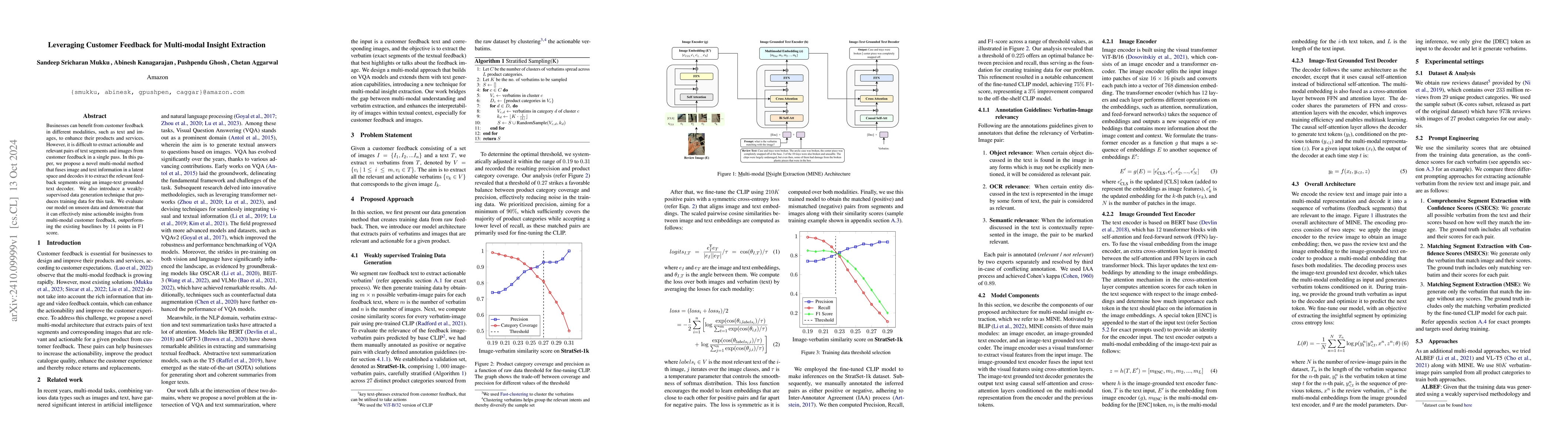 Thumbnail for Leveraging Customer Feedback for Multi-modal Insight Extraction