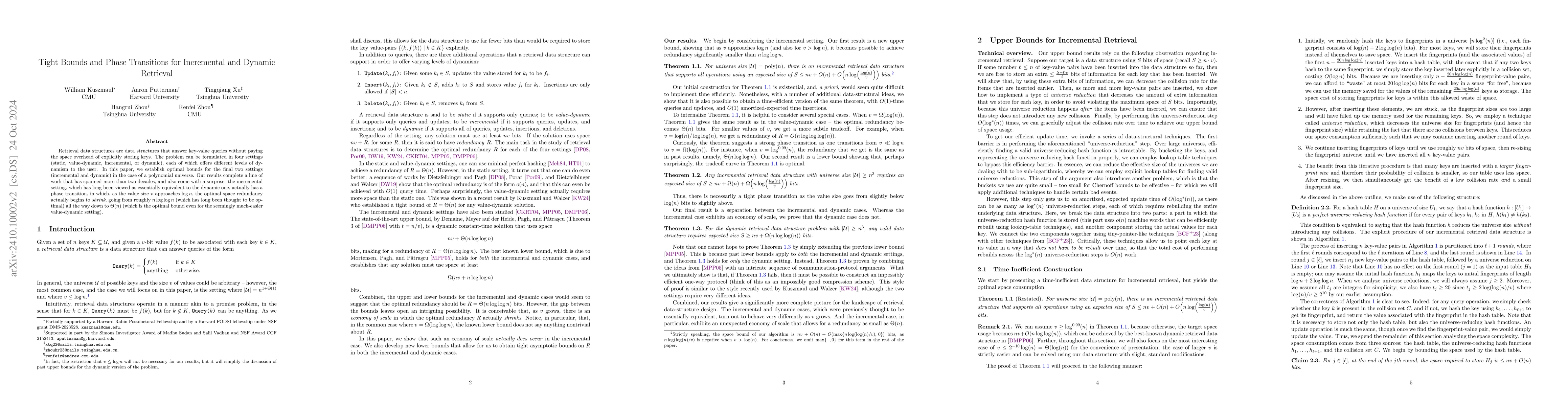 Thumbnail for Tight Bounds and Phase Transitions for Incremental and Dynamic Retrieval