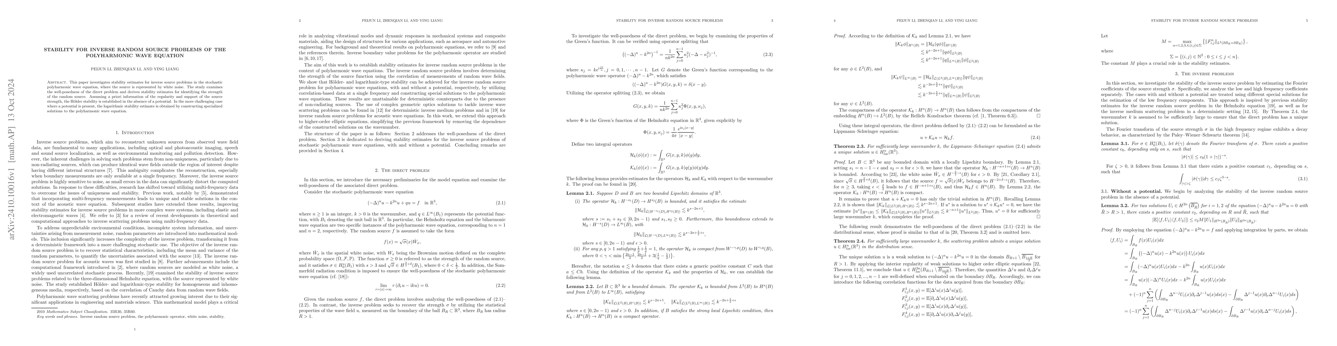 Thumbnail for Stability for inverse random source problems of the polyharmonic wave
  equation