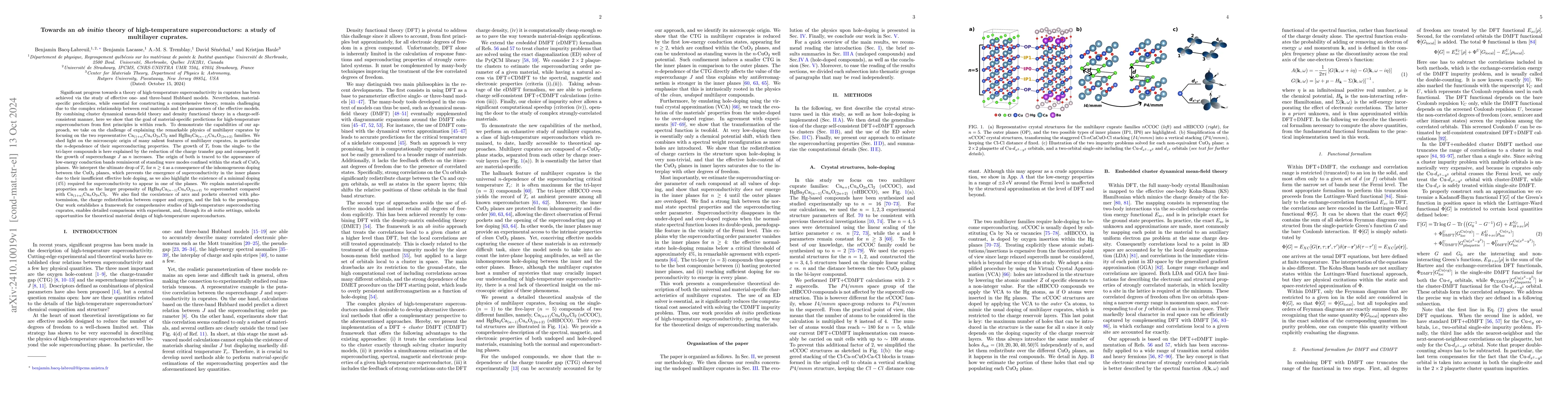 Thumbnail for Towards an ab initio theory of high-temperature superconductors: a study
  of multilayer cuprates