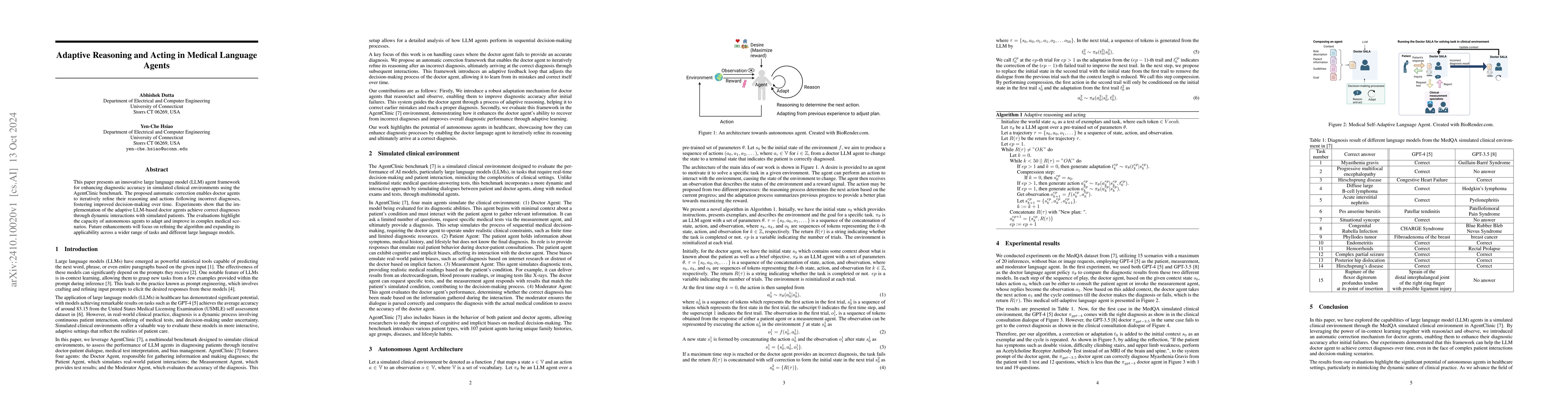 Thumbnail for Adaptive Reasoning and Acting in Medical Language Agents